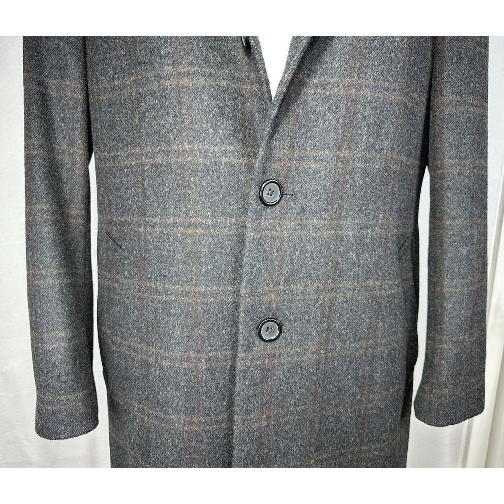 Hart Schaffner Marx Luxurious Wool Blend Over Coat 40L Windowpane‎ - Picture 2 of 14